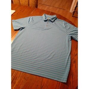 XXL Pro Tour Cool Play Short Sleeve Golf Polo Shirt Teal Blue White Collared